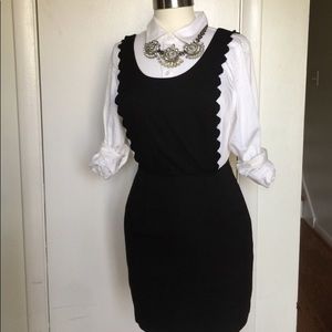 NWT Sleek Black Pinafore Dress Size 2